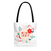 Merry Bright Tote Bags White, Reusable Canvas Tote Bags, Available in Different Size - Infinite Pack